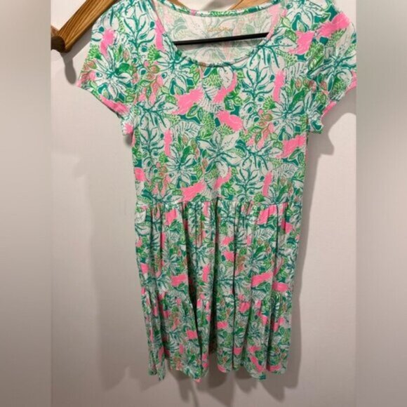 Lily Pulitzer Geanna Swing Tiered DressBotanical Green Just Wing It Size XS - Picture 3 of 7